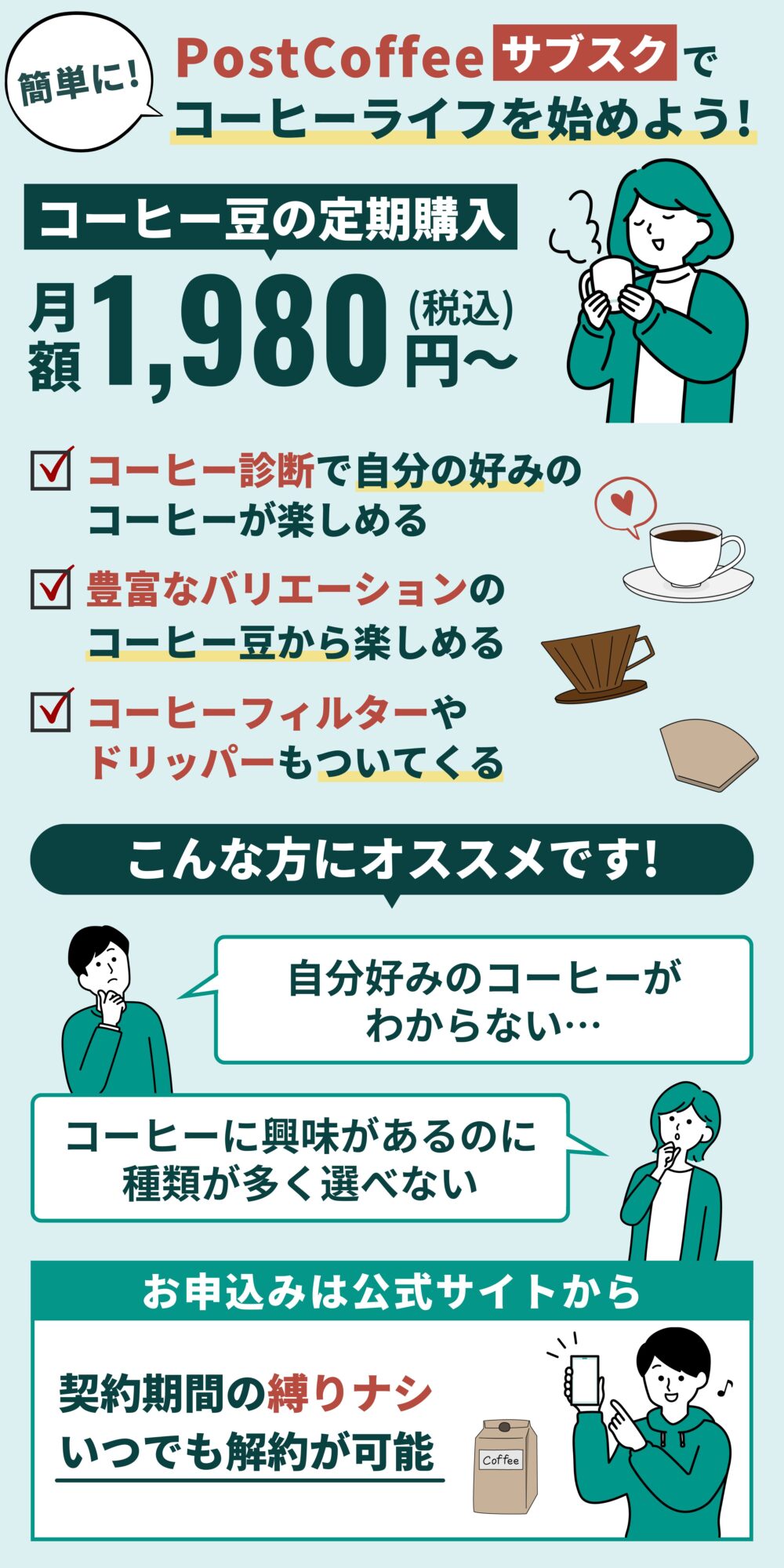 PostCoffee(サブスク)で簡単にコーヒーライフが始められる！